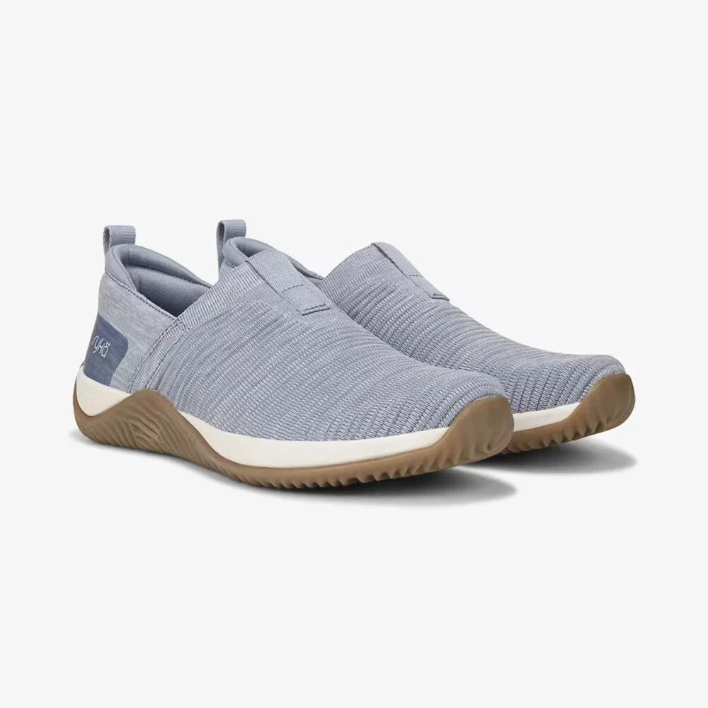 Ryka Echo H4907M1404 Sneaker Women's 6W Blue Knit Slip On Comfort Shoes RHS8903